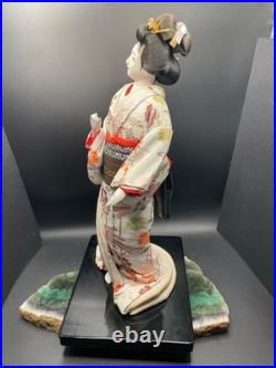 Vintage Japanese Geisha DOLL Lovely Collectible DOLL Flower Brocade Kimono