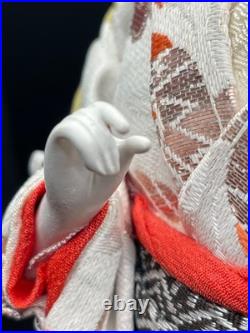 Vintage Japanese Geisha DOLL Lovely Collectible DOLL Flower Brocade Kimono
