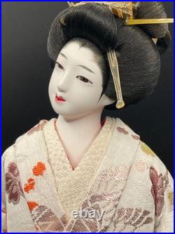 Vintage Japanese Geisha DOLL Lovely Collectible DOLL Flower Brocade Kimono