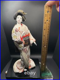 Vintage Japanese Geisha DOLL Lovely Collectible DOLL Flower Brocade Kimono