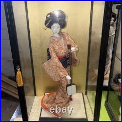 Vintage Japanese Geisha Doll 17 with Glass Case
