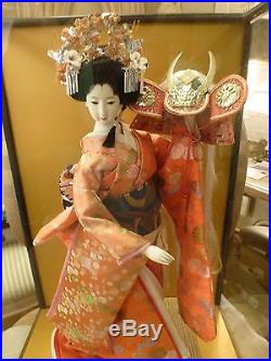 Vintage Japanese Geisha Maiko Oiran Gofun Doll