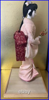 Vintage Japanese Gofun Doll Kimono Geisha Maiko Branch Flower Vintage Japanese Gofun Doll Kimono Geisha Maiko Branch Flower