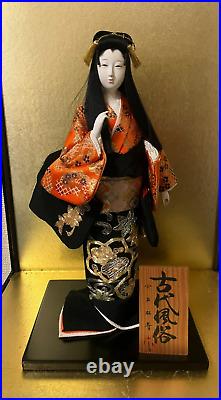 Vintage Japanese Gofun Doll Kimono Geisha Maiko Noble Long Hair