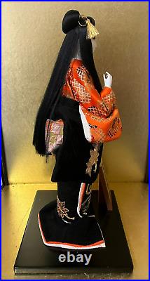 Vintage Japanese Gofun Doll Kimono Geisha Maiko Noble Long Hair