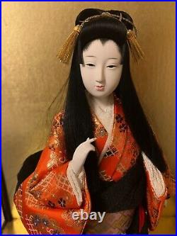 Vintage Japanese Gofun Doll Kimono Geisha Maiko Noble Long Hair