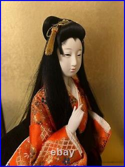 Vintage Japanese Gofun Doll Kimono Geisha Maiko Noble Long Hair