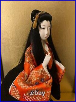 Vintage Japanese Gofun Doll Kimono Geisha Maiko Noble Long Hair