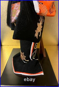 Vintage Japanese Gofun Doll Kimono Geisha Maiko Noble Long Hair