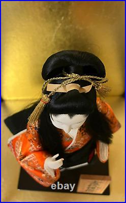 Vintage Japanese Gofun Doll Kimono Geisha Maiko Noble Long Hair