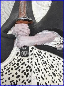 Vintage Japanese Hakata Clay Doll Hand-Painted WithSamurai Sword Visual Stunning