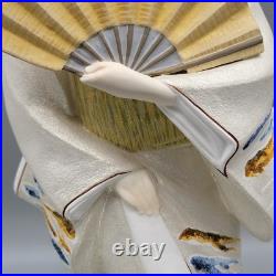 Vintage Japanese Hakata Doll Traditional Geisha In Kimono With Fan Ceramic 14.5