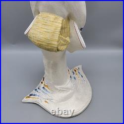 Vintage Japanese Hakata Doll Traditional Geisha In Kimono With Fan Ceramic 14.5