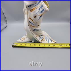 Vintage Japanese Hakata Doll Traditional Geisha In Kimono With Fan Ceramic 14.5