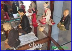 Vintage Japanese Hakata Urasaki Clay Dolls Lot of 10 Mid-Century 1950s