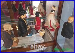 Vintage Japanese Hakata Urasaki Clay Dolls Lot of 10 Mid-Century 1950s
