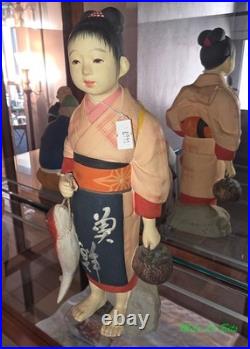 Vintage Japanese Hakata Urasaki Clay Dolls Lot of 10 Mid-Century 1950s