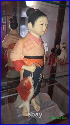 Vintage Japanese Hakata Urasaki Clay Dolls Lot of 10 Mid-Century 1950s