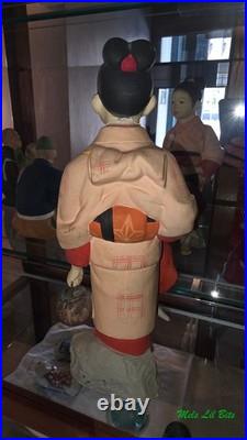 Vintage Japanese Hakata Urasaki Clay Dolls Lot of 10 Mid-Century 1950s