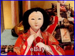 Vintage Japanese Hina Doll Set Doll Altar 7 Suwari Bina Dolls, Furnishings, etc