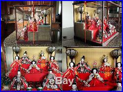Vintage Japanese Hina Doll Set Doll Altar 7 Suwari Bina Dolls, Furnishings, etc