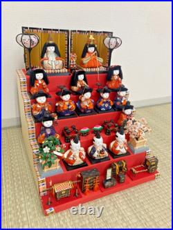 Vintage Japanese Hina Dolls 5 Tier Set Girls Day Festival Ornament Kimono Re0208