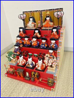 Vintage Japanese Hina Dolls 5 Tier Set Girls Day Festival Ornament Kimono Re0208