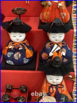 Vintage Japanese Hina Dolls 5 Tier Set Girls Day Festival Ornament Kimono Re0208