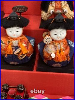 Vintage Japanese Hina Dolls 5 Tier Set Girls Day Festival Ornament Kimono Re0208