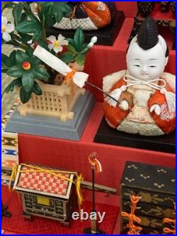 Vintage Japanese Hina Dolls 5 Tier Set Girls Day Festival Ornament Kimono Re0208