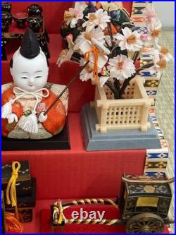 Vintage Japanese Hina Dolls 5 Tier Set Girls Day Festival Ornament Kimono Re0208