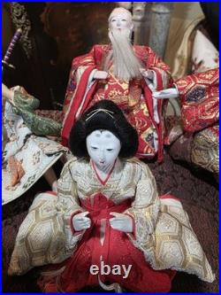 Vintage Japanese Hina Ningyo Dolls Set of 11 Miniature Kimono Court Figures