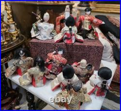 Vintage Japanese Hina Ningyo Dolls Set of 11 Miniature Kimono Court Figures