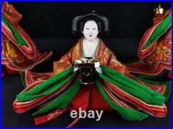 Vintage Japanese Hina-dolls set Three Court Ladies No10 c1920s
