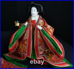 Vintage Japanese Hina-dolls set Three Court Ladies No10 c1920s