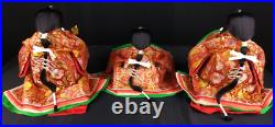 Vintage Japanese Hina-dolls set Three Court Ladies No10 c1920s