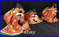 Vintage Japanese Hina-dolls set Three Court Ladies No10 c1920s