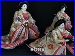 Vintage Japanese Hina-dolls set Three Court Ladies No6 c1920s