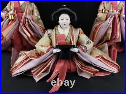 Vintage Japanese Hina-dolls set Three Court Ladies No6 c1920s