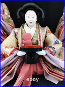 Vintage Japanese Hina-dolls set Three Court Ladies No6 c1920s
