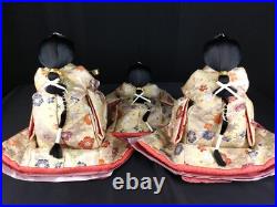 Vintage Japanese Hina-dolls set Three Court Ladies No6 c1920s