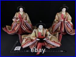 Vintage Japanese Hina-dolls set Three Court Ladies No6 c1920s