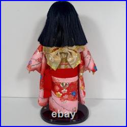 Vintage Japanese Ichimatsu Ningyo Doll 17.5 Red Floral Kimono Japan