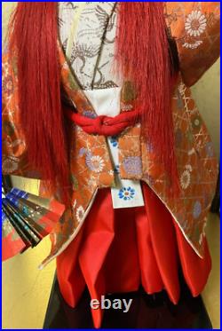 Vintage Japanese Japanese Noh Kabuki Doll Shojo Kimono Fan Vintage Japanese Japanese Noh Kabuki Doll Shojo Kimono Fan