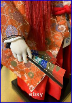 Vintage Japanese Japanese Noh Kabuki Doll Shojo Kimono Fan Vintage Japanese Japanese Noh Kabuki Doll Shojo Kimono Fan