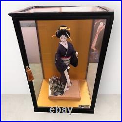 Vintage Japanese Kabuki Doll with Glass Case