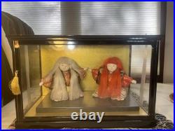 Vintage Japanese Kabuki Kimekomi Kimono Noh Theater Doll Pair