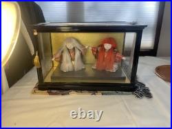 Vintage Japanese Kabuki Kimekomi Kimono Noh Theater Doll Pair