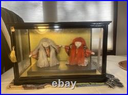 Vintage Japanese Kabuki Kimekomi Kimono Noh Theater Doll Pair