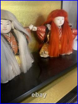 Vintage Japanese Kabuki Kimekomi Kimono Noh Theater Doll Pair